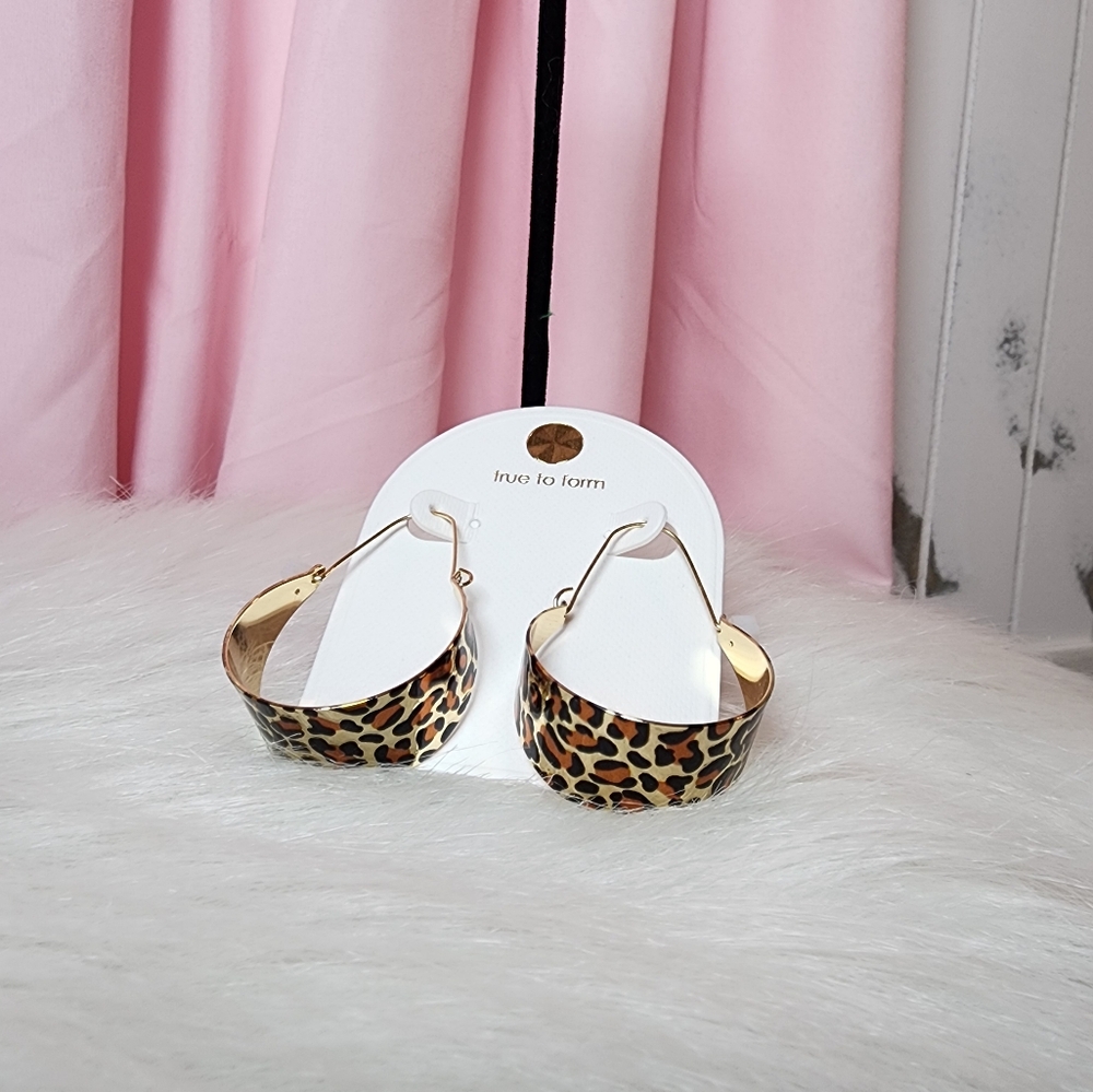 True To Form Leopard Print Hoop Earrings